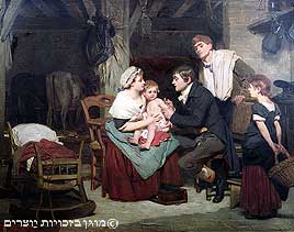 זריקת חיסון נגד אבעבועות שחורות, ציור שמן, צרפת, 1800