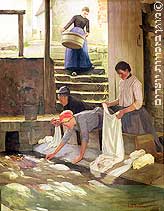 יום כביסה, ציור שמן, המאה ה- 19