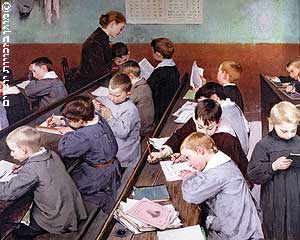 כיתה בבית ספר בצרפת, ציור שמן, 1889