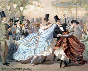 רוקדים ולס במועדון בפריז, הדפס, המאה התשע עשרה