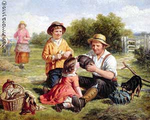 פיקניק משפחתי בחיק הטבע, ציור שמן, 1859