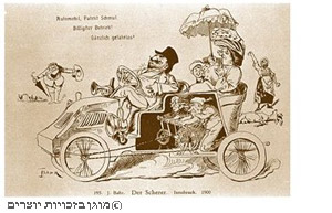 "הקפיטליזם היהודי המנצל", קריקטורה, אוסטריה, 1900