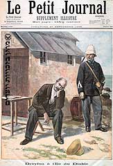דרייפוס בבית הסוהר באי השדים, איור מעיתון, 1896