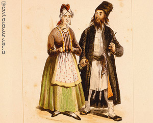 חסיד ואשתו, הדפס מן המאה התשע עשרה, פריז