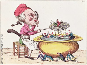 רובספייר בדמות טבח, קריקטורה, 1793
