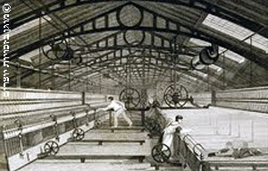 ייצור אריגי כותנה בבית חרושות באמצעות מכונות, תחריט, הדפס, 1830 בערך