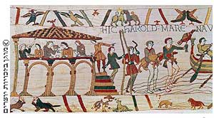 אצילים סועדים, מתוך שטיח בַּאיֶה, המאה האחת עשרה