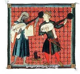 מוסלמי ונוצרי מנגנים בלאוטה, איור מספר המשחקים של אלפונסו העשירי, ספרד  המאה השלוש עשרה