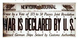 "ארצות הברית מכריזה מלחמה", כותרת בעיתון אמריקני, "ניו-יורק ג'רנל"