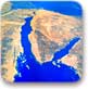 תצלום לוויין של מפרץ אילת ומפרץ סואץ