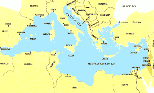 מפת הים התיכון