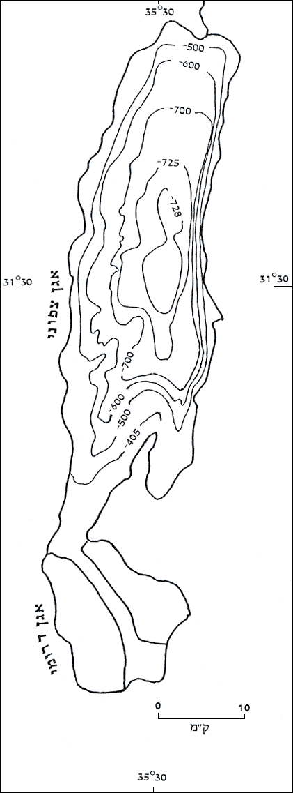 מפה בטימטרית של ים המלח