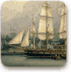 אוניות מפרש בנמל ליוורפול, ציור שמן, 1810 בערך