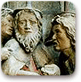 יהודה איש קריות מקבל שלושים מטבעות כסף, פרט מתוך מסך בית המקהלה, קתדרלת נאומבורג, גרמניה, 1255-1249 בערך